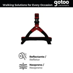 Gotoo Arnés reflectante de neopreno rojo para perros