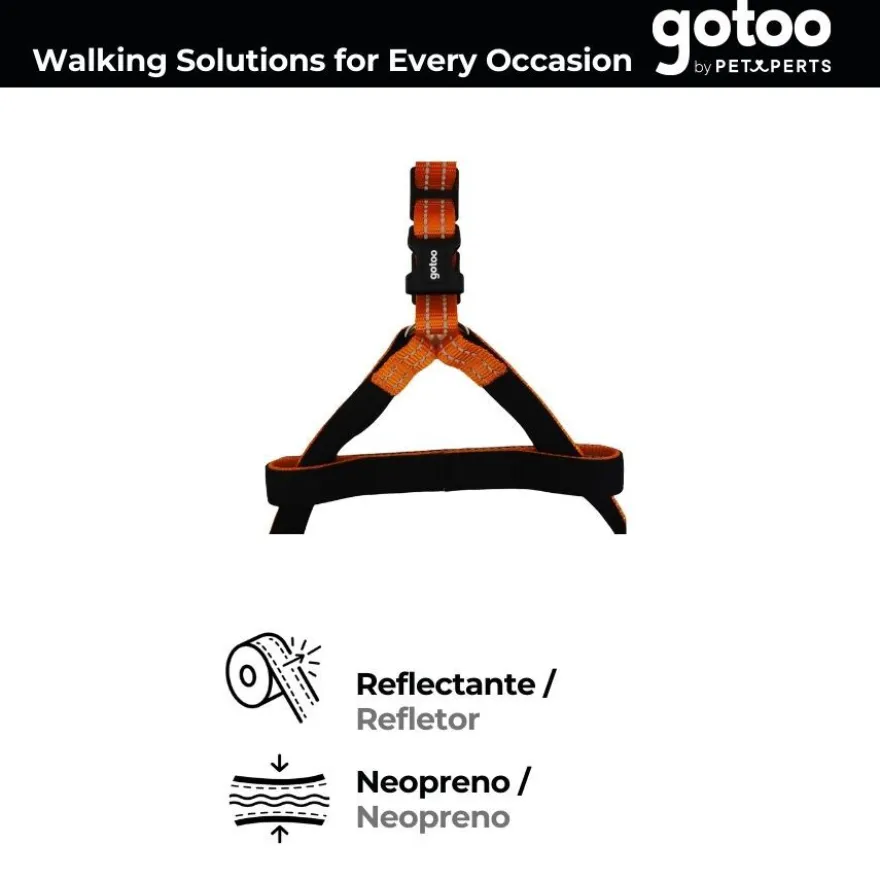 Gotoo Arnés reflectante de neopreno naranja para perros