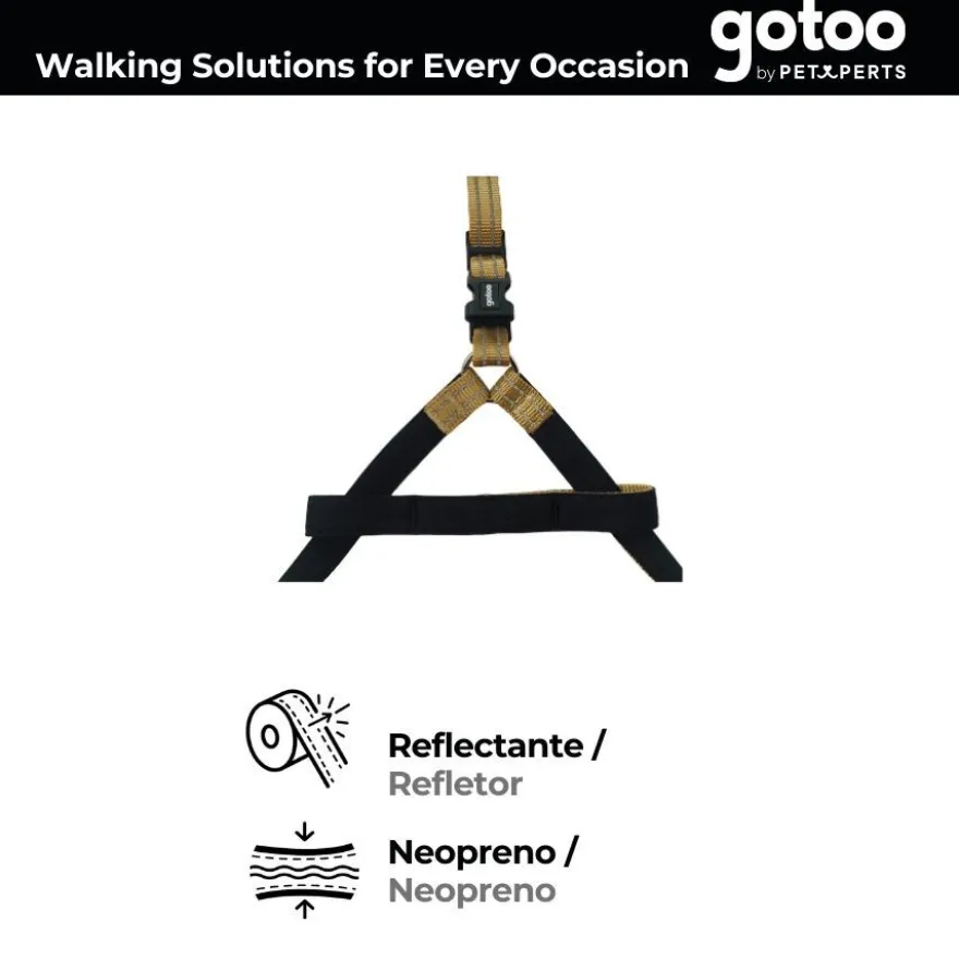 Gotoo Arnés reflectante de neopreno beige para perros