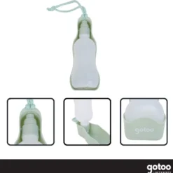 Gotoo Botella Bebedero Portátil de Plástico Verde para perros y gatos