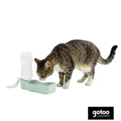 Gotoo Botella Bebedero Portátil de Plástico Verde para perros y gatos