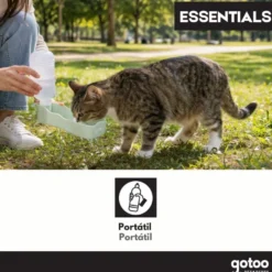 Gotoo Botella Bebedero Portátil de Plástico Verde para perros y gatos