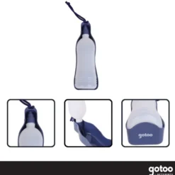 Gotoo Botella Bebedero Portátil de Plástico Azul para perros y gatos