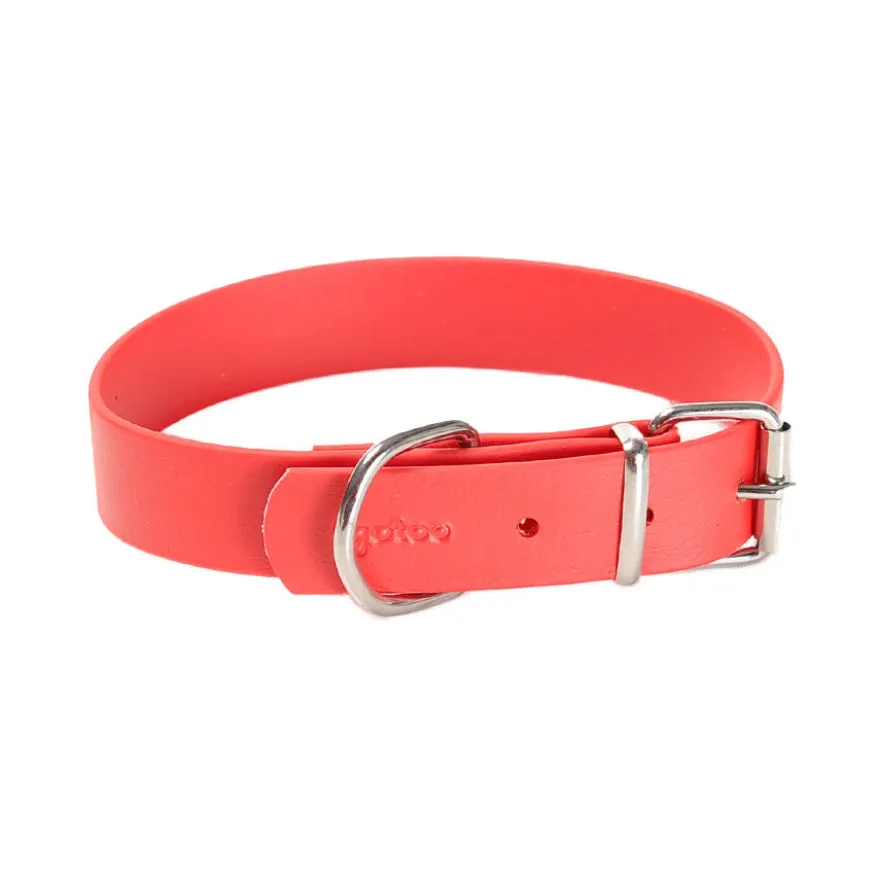 Gotoo Collar Biothane rojo para perros
