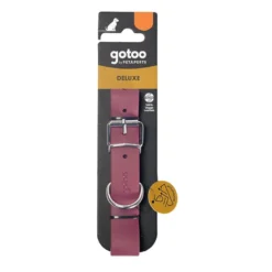 Gotoo Collar Biothane rojo vino para perros