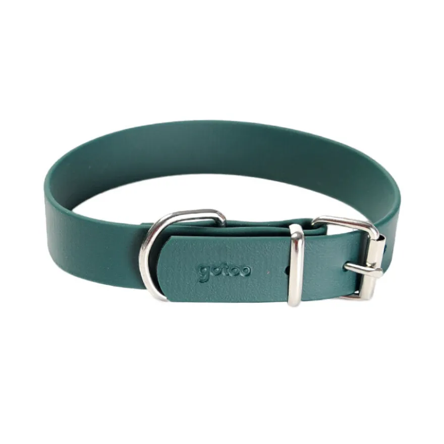 Gotoo Collar Biothane verde para perros