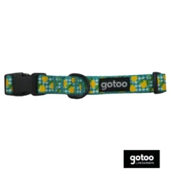 Gotoo Collar cuadro vichy amarillo para perro