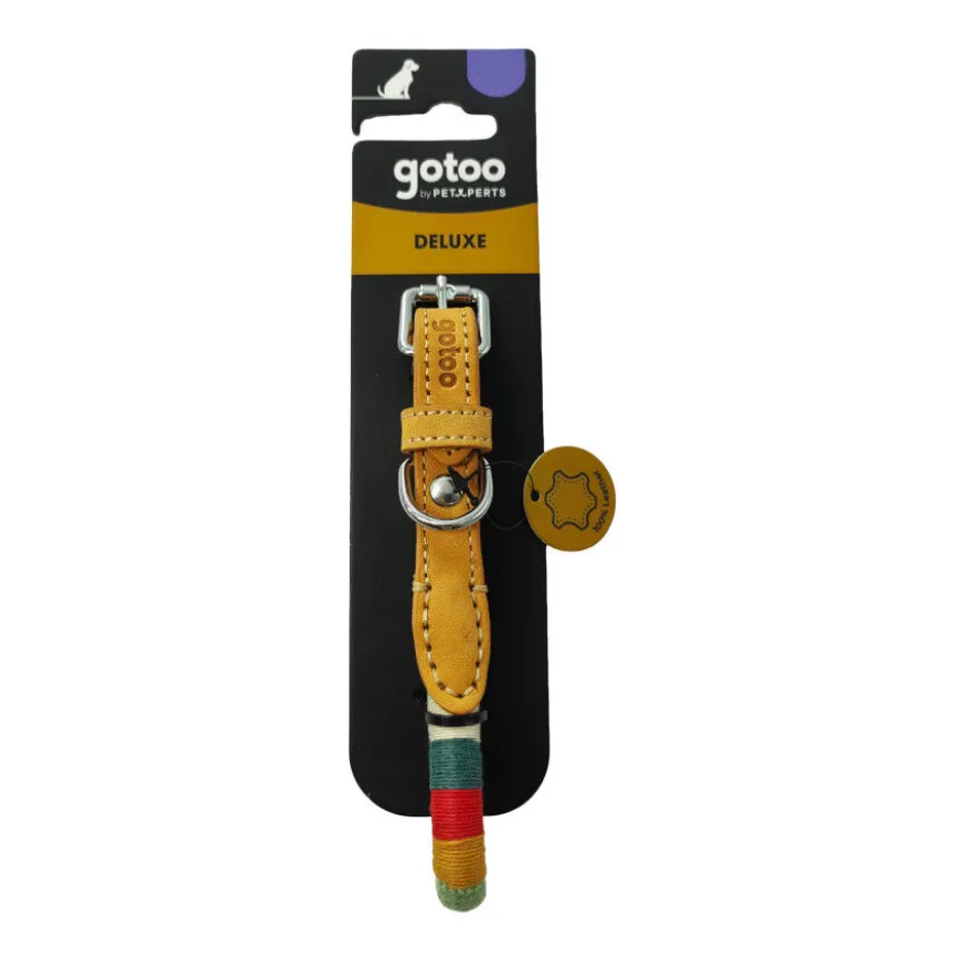 Gotoo Collar cuero verde para perros