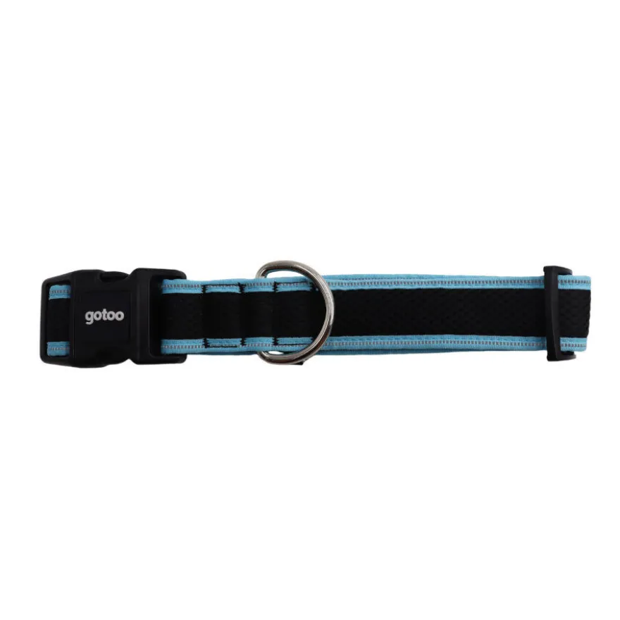 Gotoo collar de malla transpirable turquesa para perros