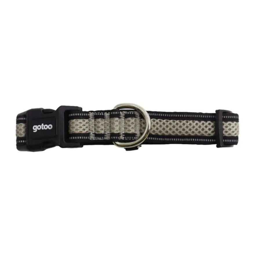Gotoo Collar de malla transpirable gris para perros