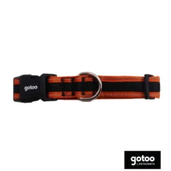 Gotoo collar de malla transpirable naranja y negro para perros