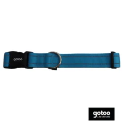 Gotoo collar de nylon reflectante azul para perros