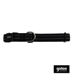 Gotoo Collar de nylon reflectante negro para perros