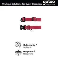 Gotoo Collar de nylon reflectante rosa para perros