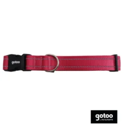 Gotoo Collar de nylon reflectante rosa para perros