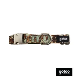 Gotoo Collar estampado cachemira caqui para perros