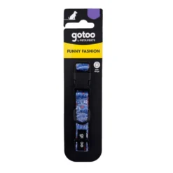 Gotoo Collar estampado cachemira azul para perros