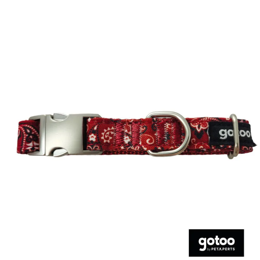 Gotoo Collar estampado cachemira rojo para perros