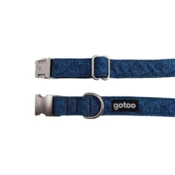 Gotoo Collar estampado cachemira clásica azul para perros