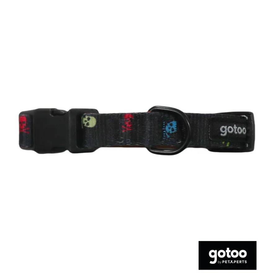 Gotoo Collar estampado calavera negro para perros