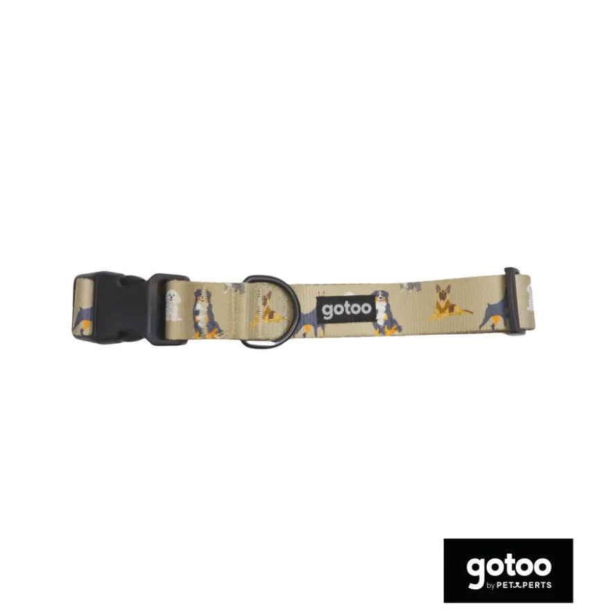 Gotoo Collar estampado marrón para perros