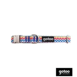 Gotoo Collar estampado rayas zig-zag para perros