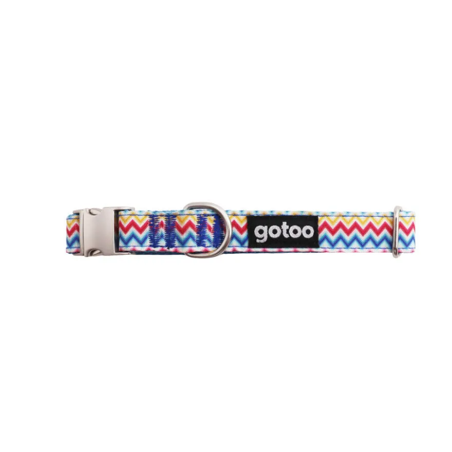 Gotoo Collar estampado rayas zig-zag para perros