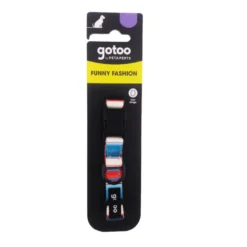 Gotoo Collar estampado rayas multicolor para perros