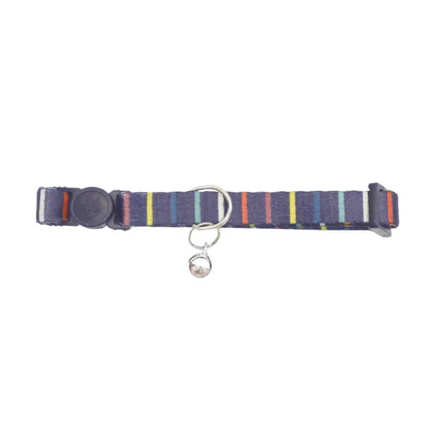 Gotoo Collar estampado rayas multicolor para gatos