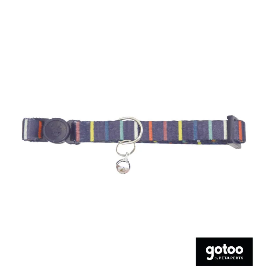 Gotoo Collar estampado rayas multicolor para gatos