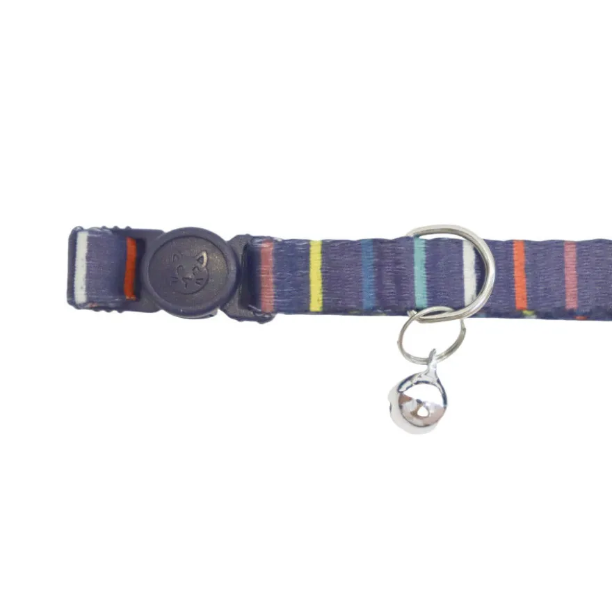 Gotoo Collar estampado rayas multicolor para gatos