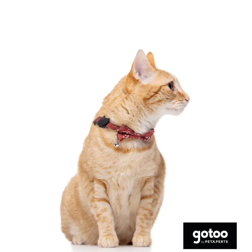 Gotoo Collar rojo con cascabel extraíble para gatos
