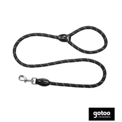 Gotoo Correa de cuerda reflectante negra para perros