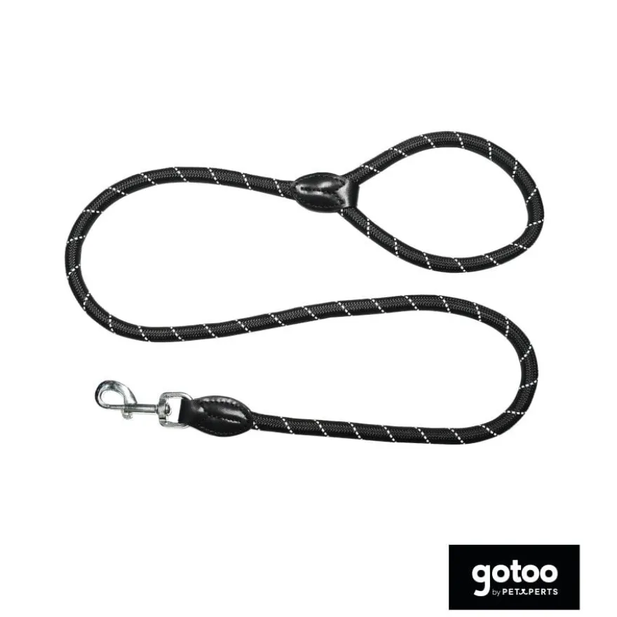 Gotoo Correa de cuerda reflectante negra para perros
