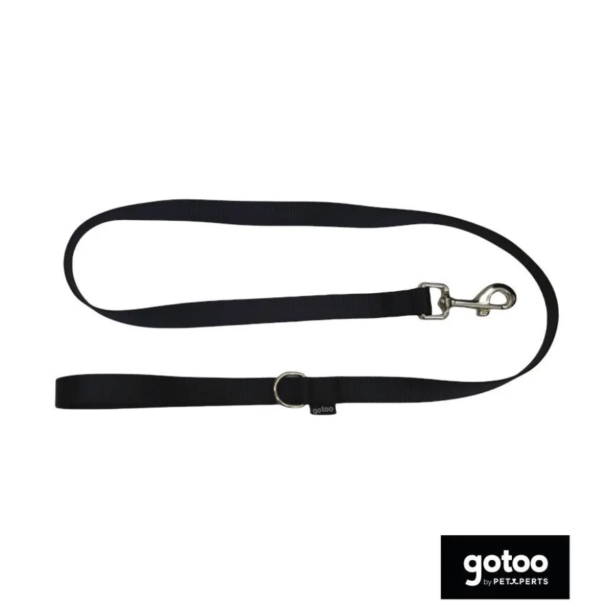 Gotoo Correa de nylon negra para perros