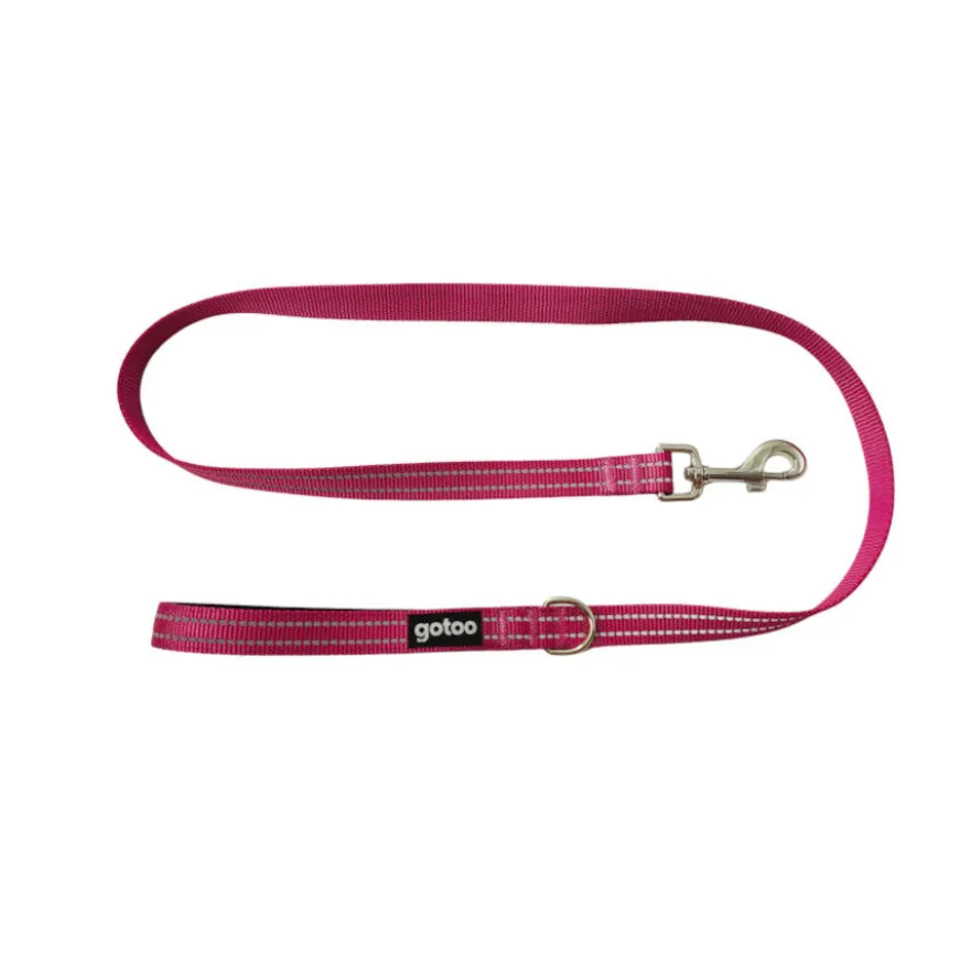 Gotoo Correa de nylon reflectante rosa para perros