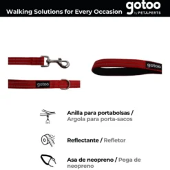 Gotoo Correa de nylon roja reflectante para perros
