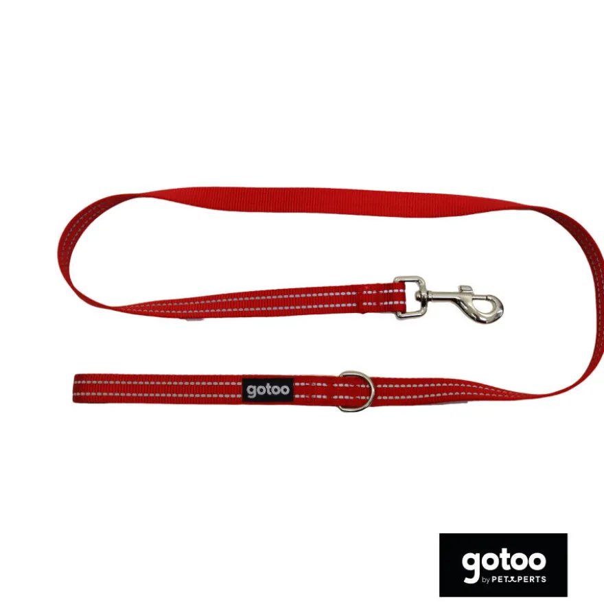 Gotoo Correa de nylon roja reflectante para perros