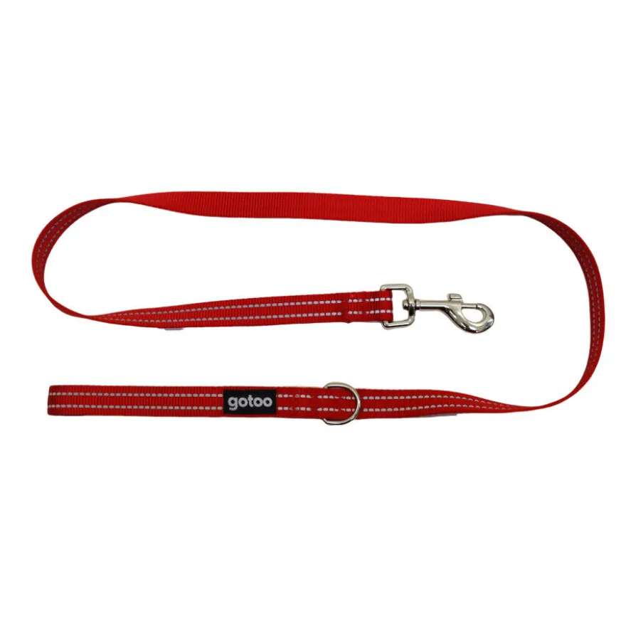 Gotoo Correa de nylon roja reflectante para perros