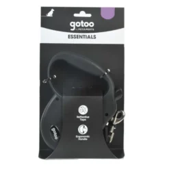 Gotoo Correa extensible negra para perros