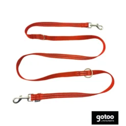 Gotoo Correa multiposición de nylon roja para perros