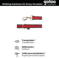 Gotoo Correa reflectante de malla roja para perro