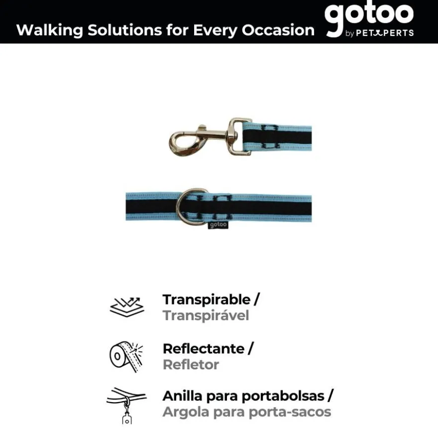 Gotoo Correa reflectante de malla turquesa para perro