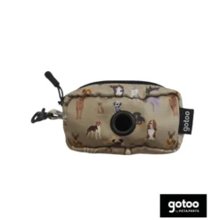 Gotoo Porta bolsas estampada marrón para perros