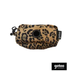 Gotoo Porta bolsas estampado leopardo marrón para perros