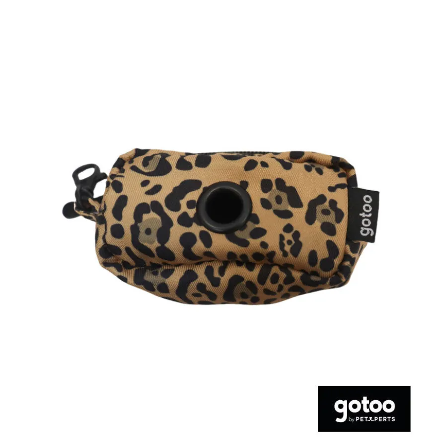 Gotoo Porta bolsas estampado leopardo marrón para perros