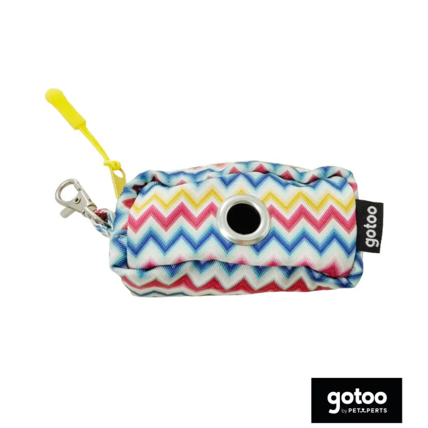 Gotoo Porta bolsas estampado rayas zig-zag para perros
