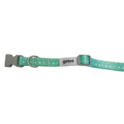 Gotoo Set Correa y Collar estampado con estrellas verde para perros