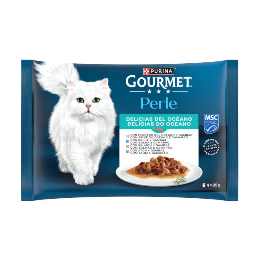 Gourmet Perle Delicias del Océano en salsa sobre para gatos