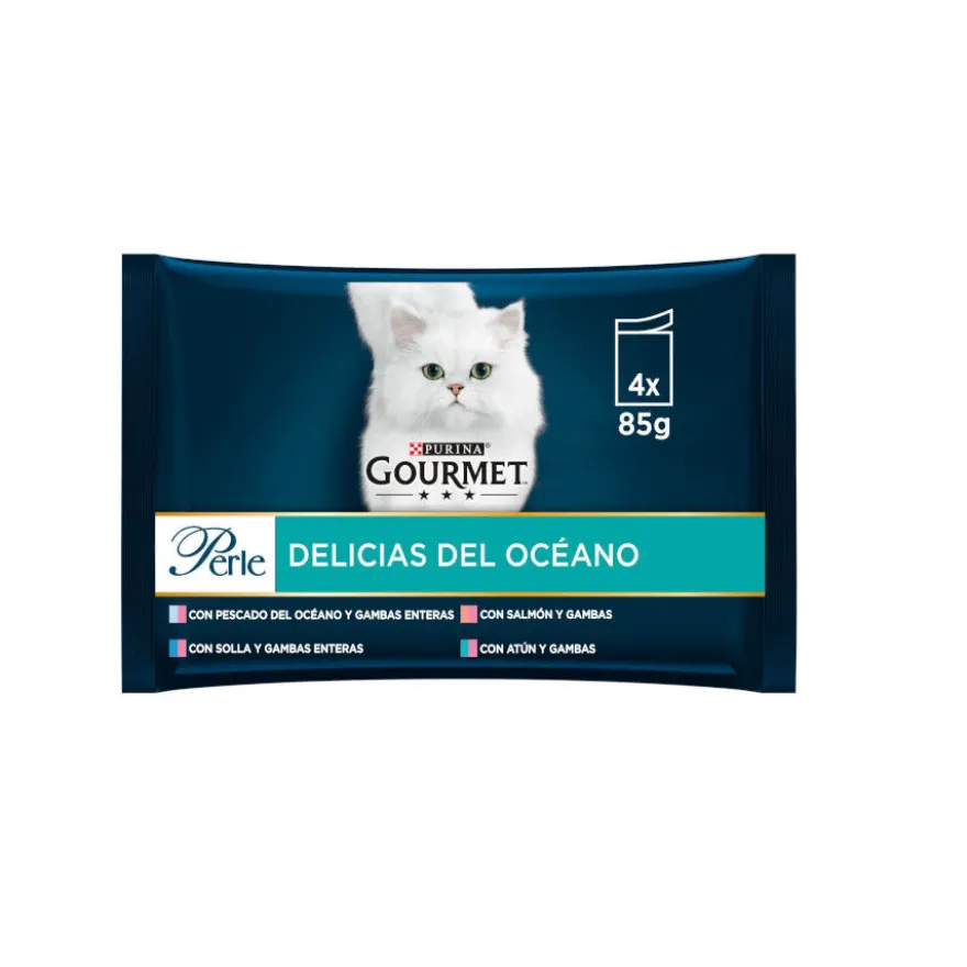 Gourmet Perle Delicias del Océano en salsa sobre para gatos